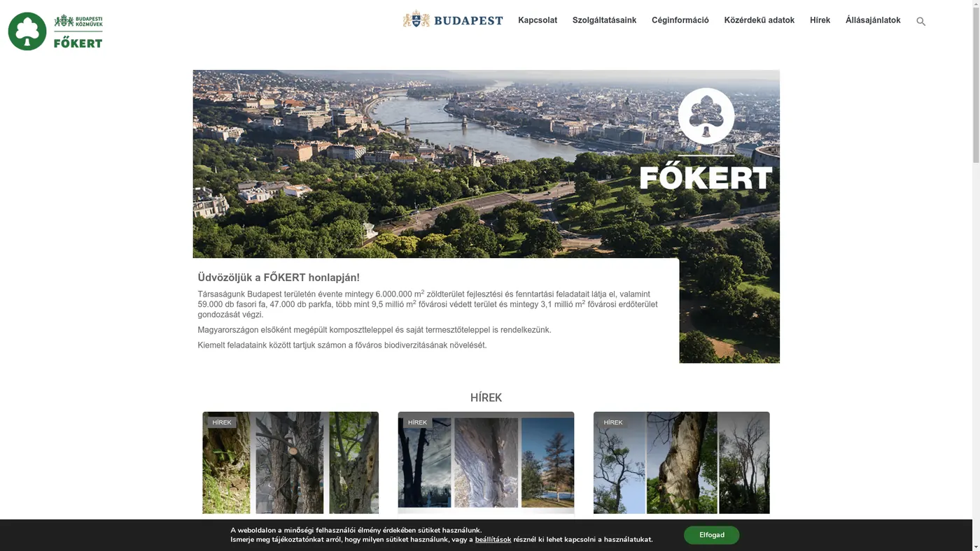 A fokert.hu honlap főoldala